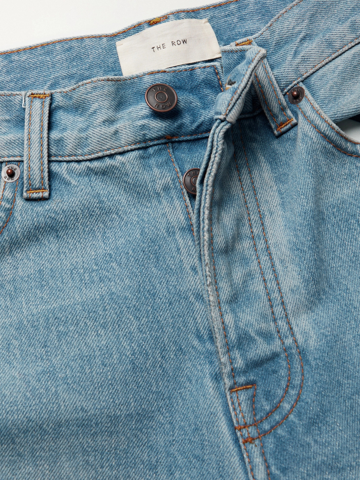 The Row Lesley Cropped High-rise Flared Jeans In Blue