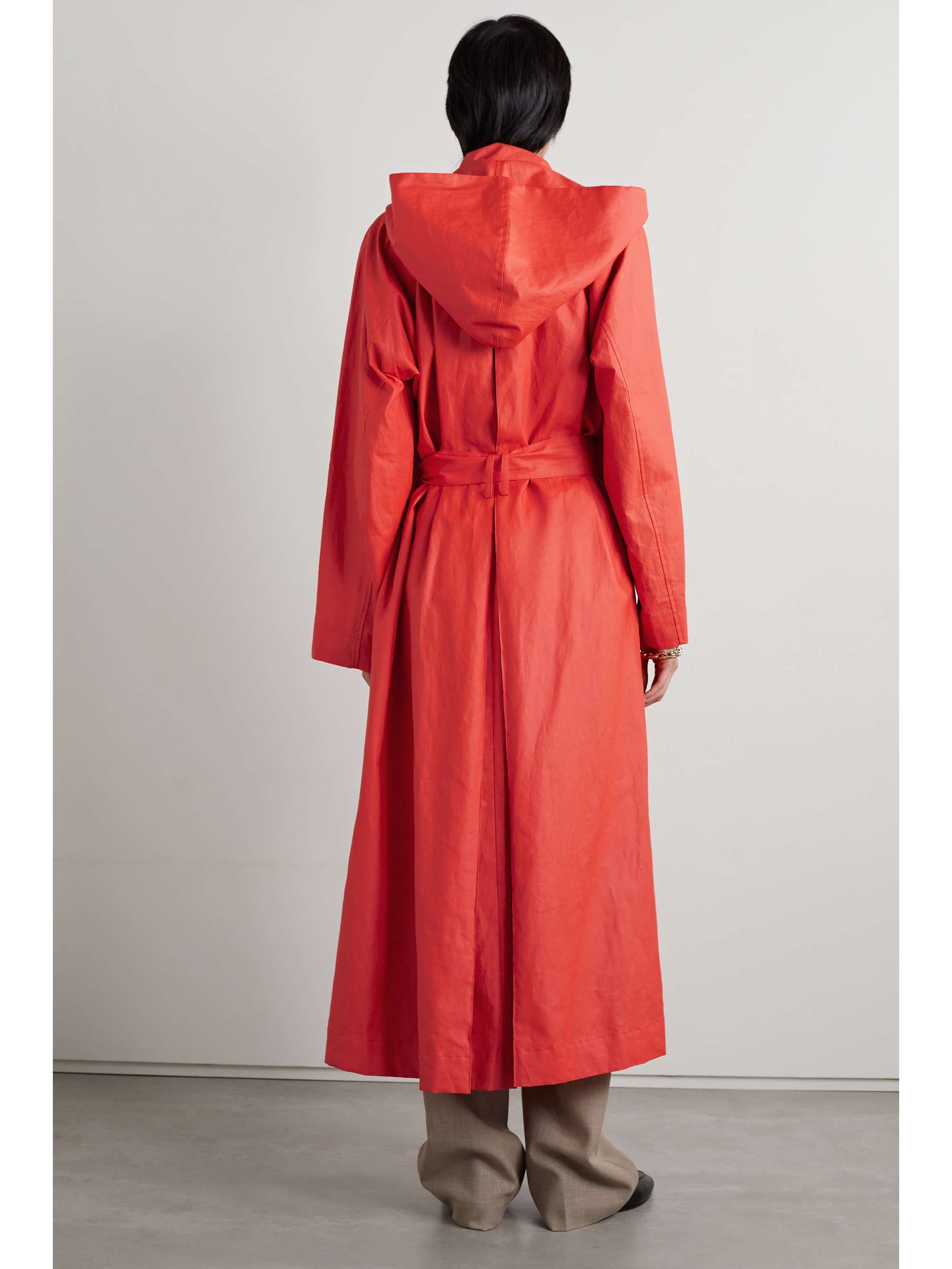 THE ROW Badva hooded coated linen-blend trench coat