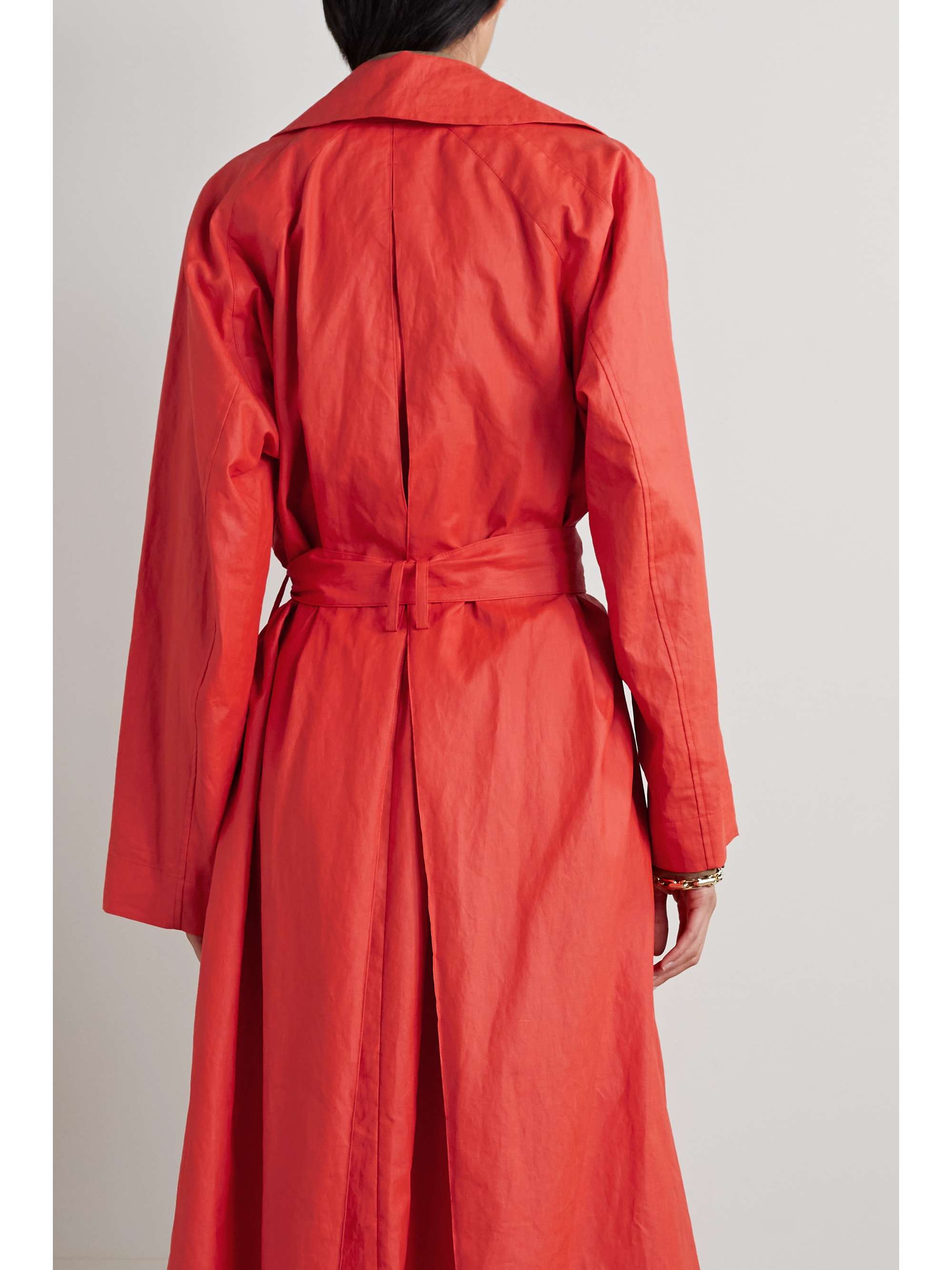THE ROW Badva hooded coated linen-blend trench coat