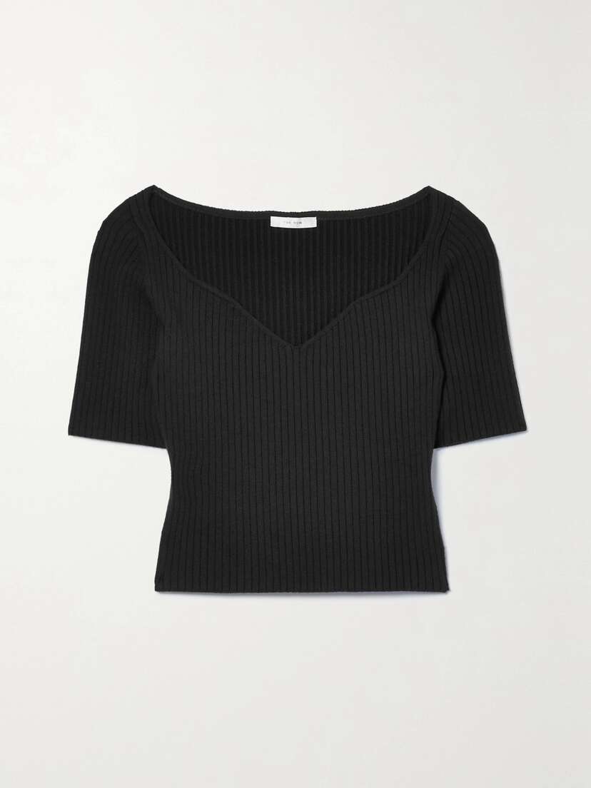 The Row Grais Cropped Ribbed Wool Top