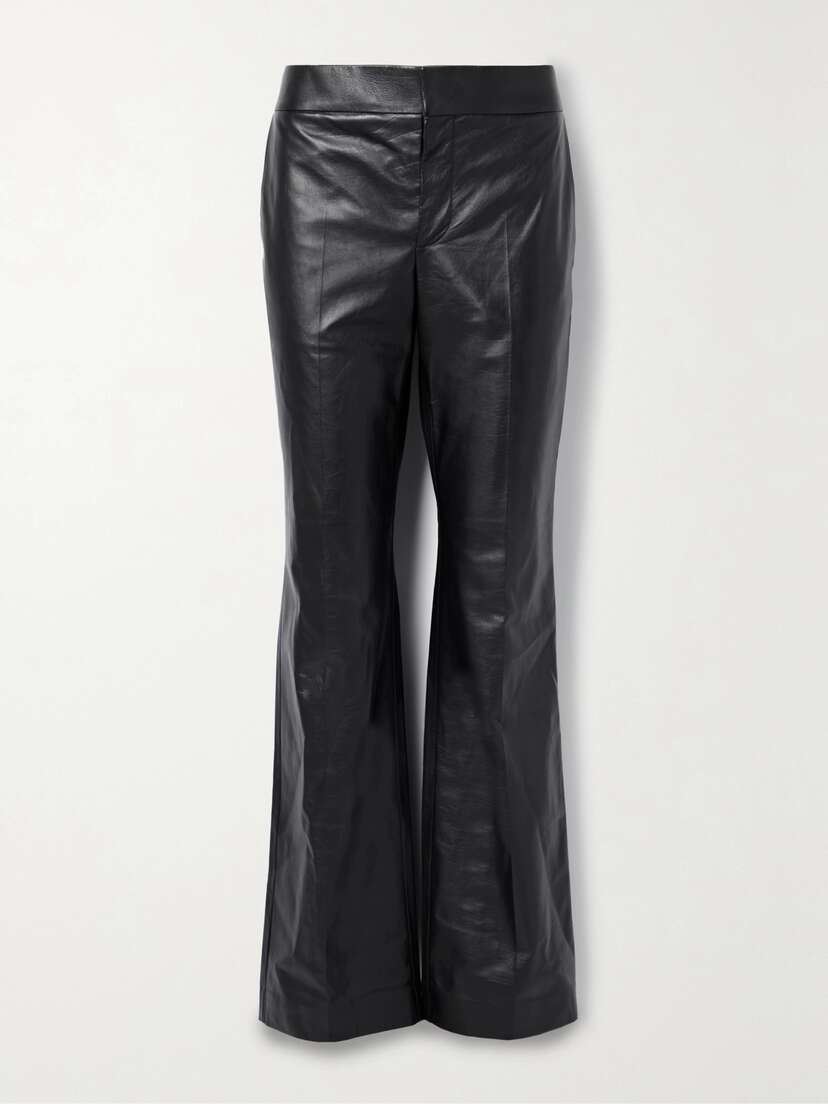 The Row Baer Flared Leather Pants