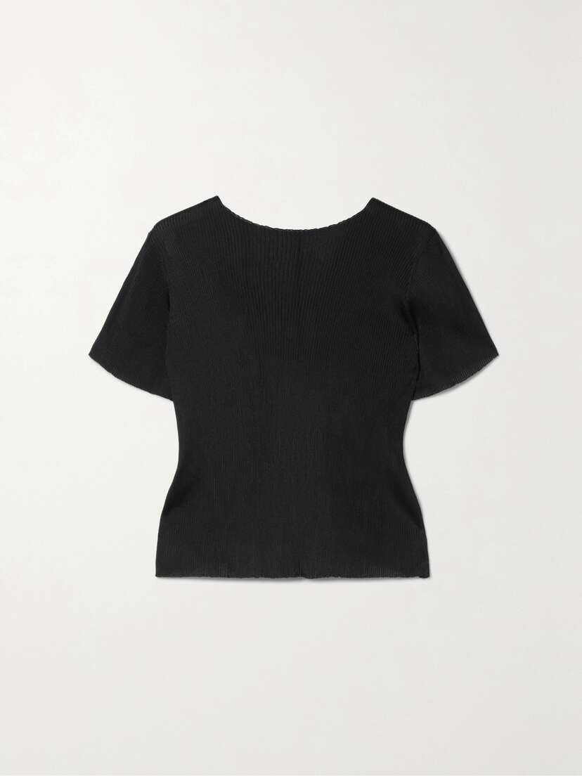 The Row Fuku Open-back Ribbed-knit T-shirt