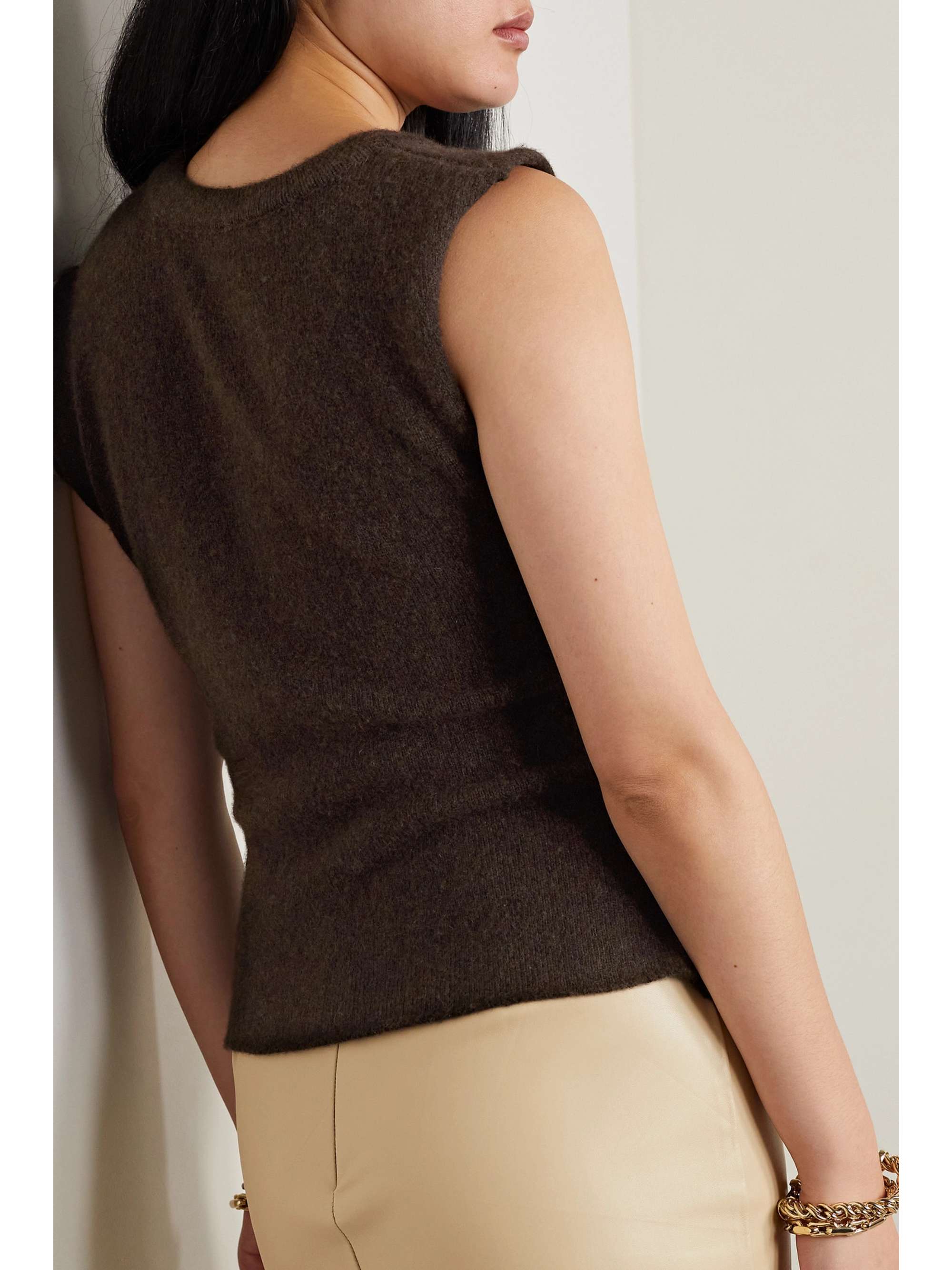 THE ROW Charlise gathered asymmetric cashmere top