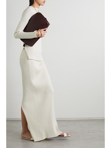 The Row Moss ribbed silk maxi skirt