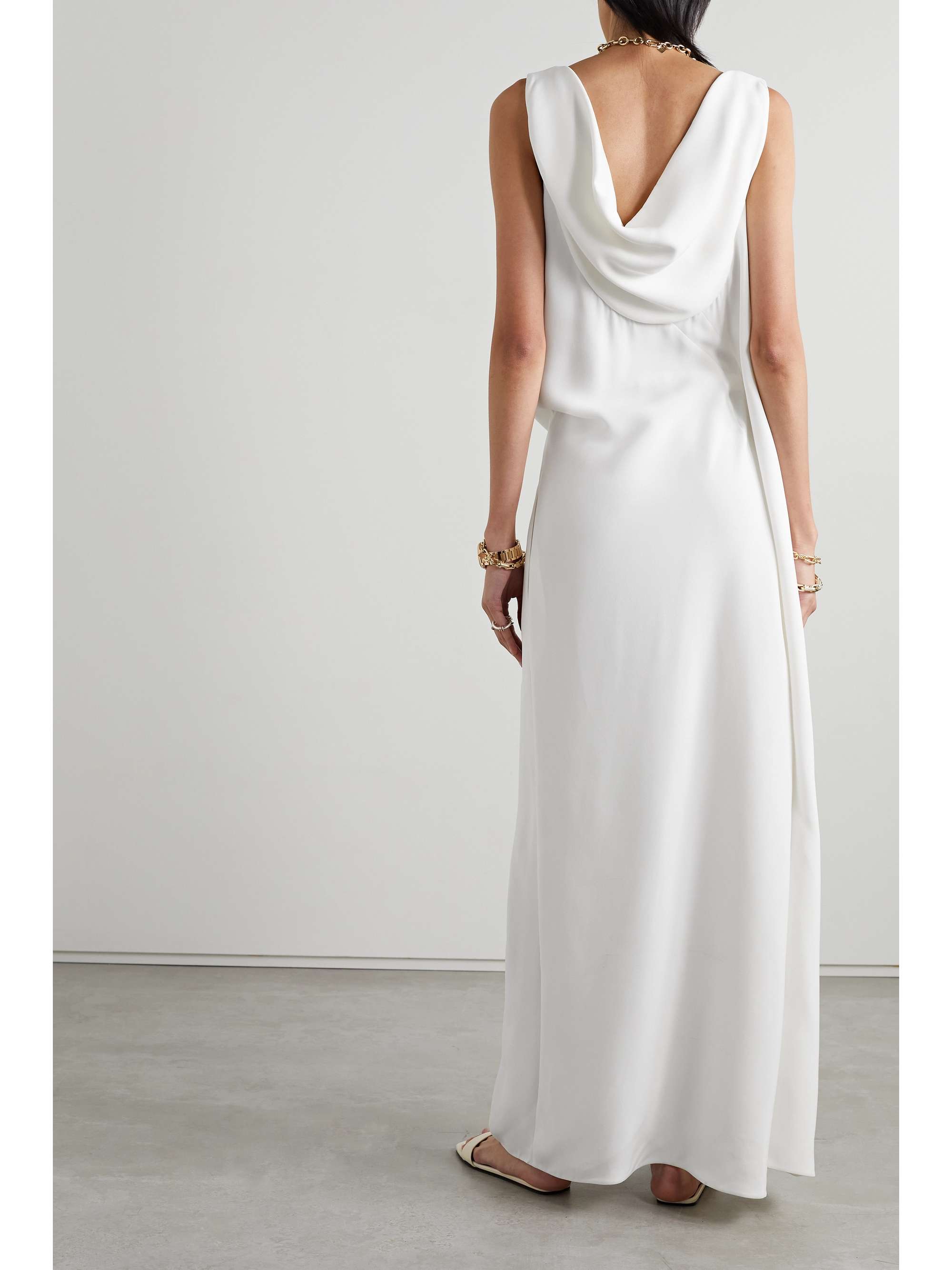 THE ROW Bamaris one-shoulder draped silk-crepe maxi dress
