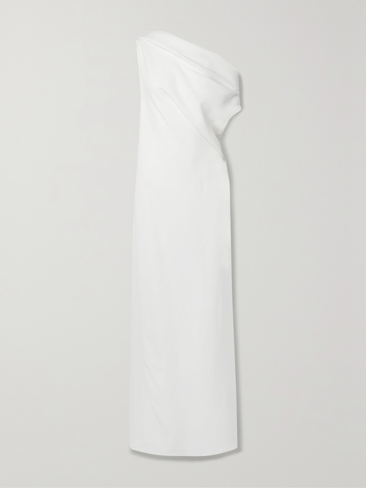 The Row Bamaris Draped Silk-crepe Maxi Dress In White