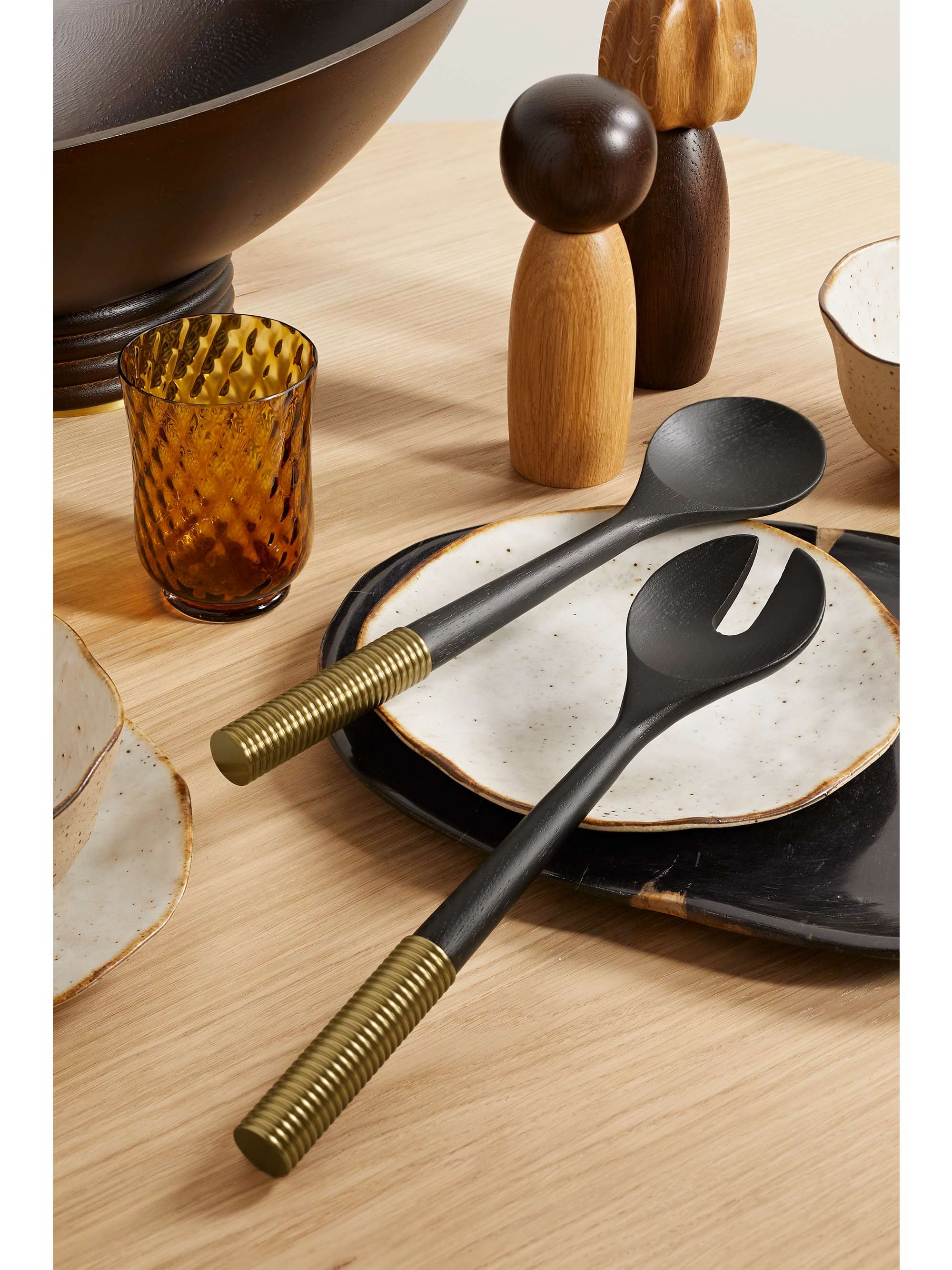 L'OBJET Alhambra 烟熏草木灰金色分餐勺（两只装）