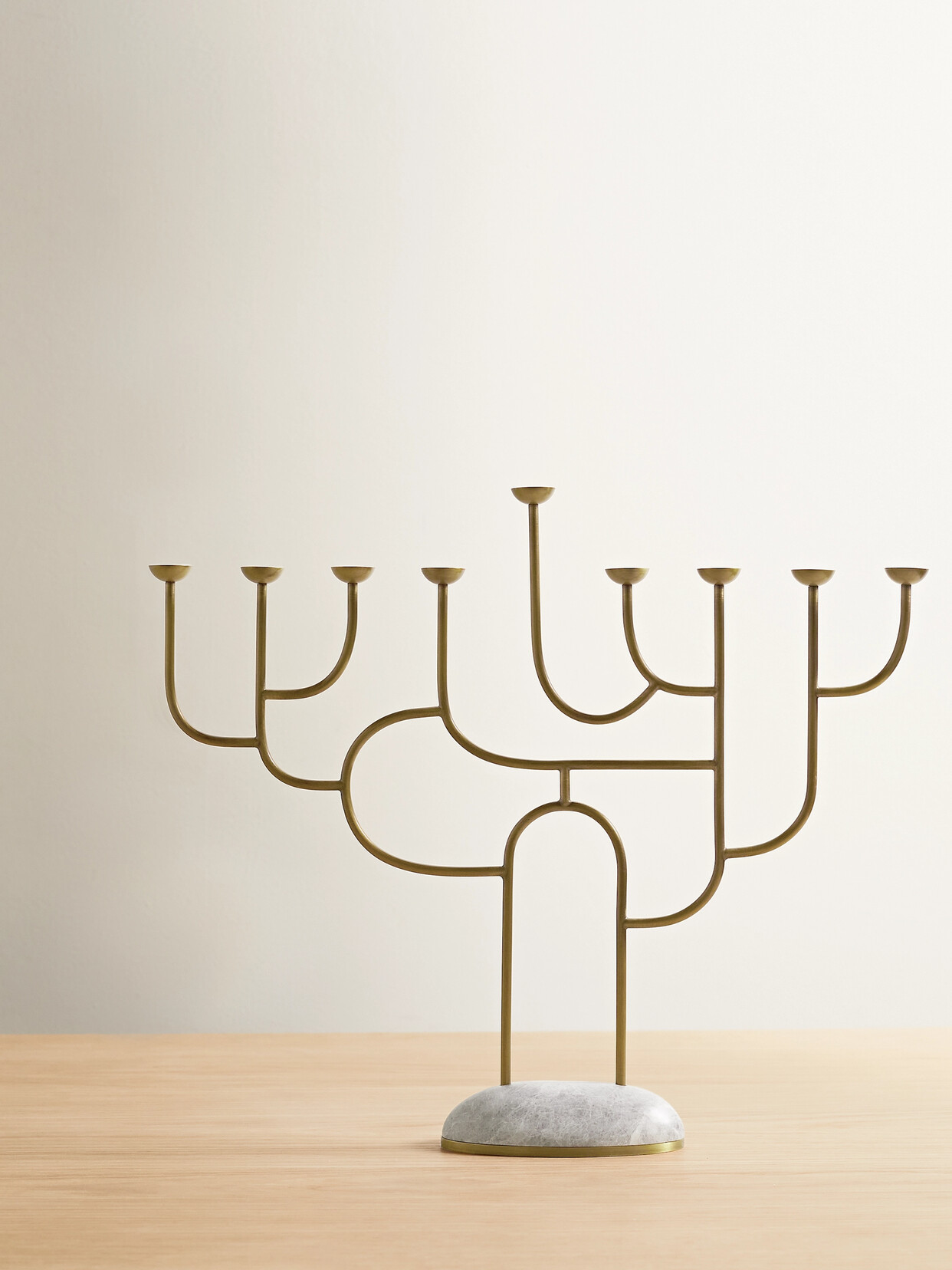 L'Objet - Rova Brass And Marble Candelabra - Gold