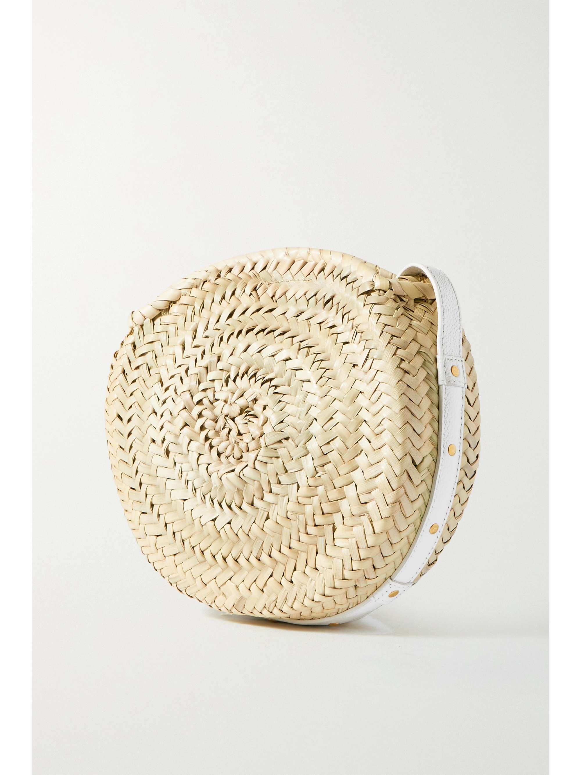 CHLOÉ + NET SUSTAIN Marcie leather and raffia shoulder bag