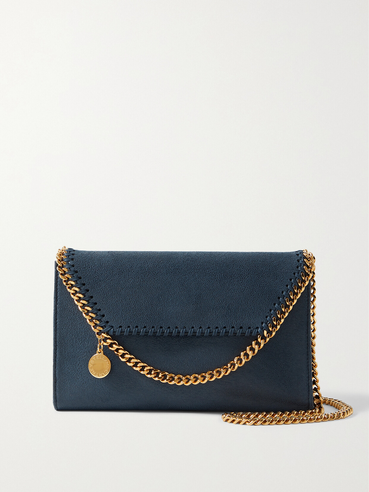 Stella McCartney - + Net Sustain Falabella Mini Vegetarian Brushed-leather Shoulder Bag - Blue