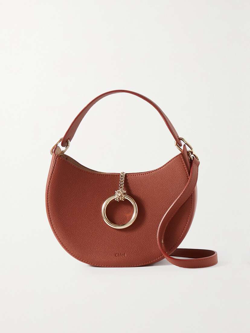 Chloé + Net Sustain Arlene Embellished Textured-leather Shoulder Bag