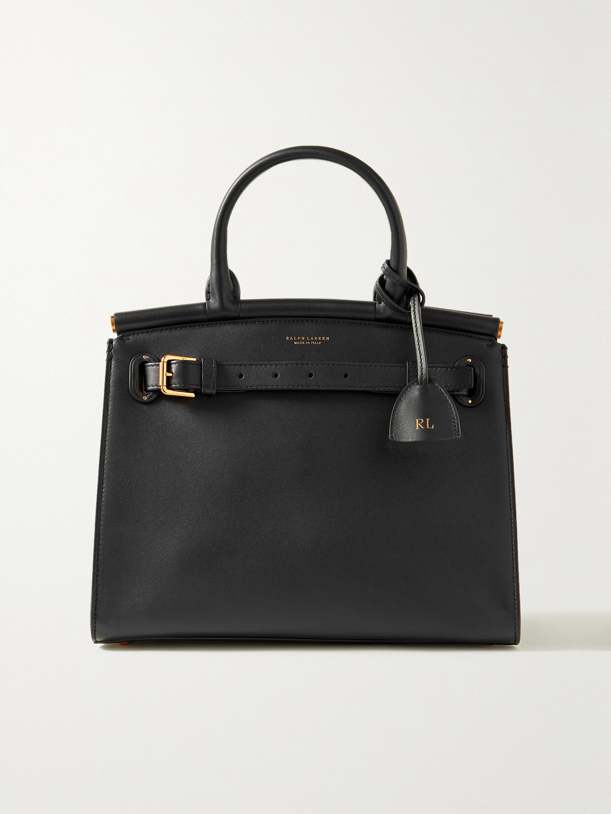 Ralph Lauren Leather Tote In Black