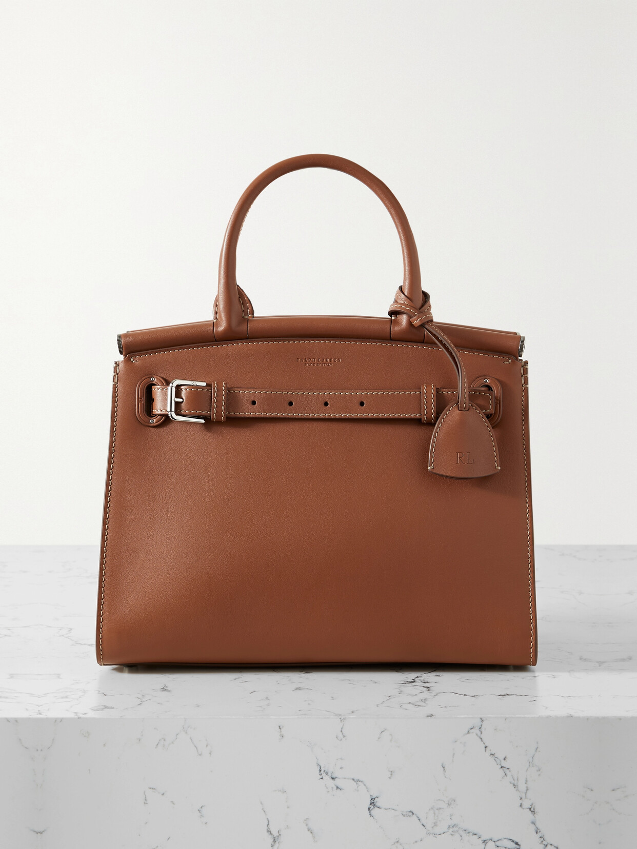 Ralph Lauren Leather Tote In Brown