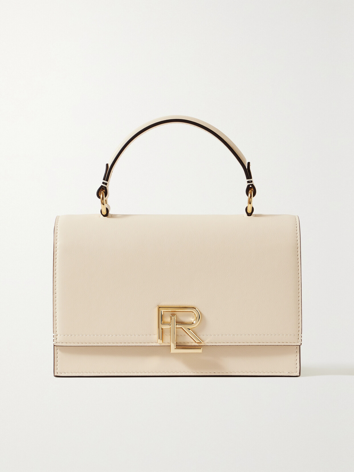 Ralph Lauren The Rl Leather Tote In Cream