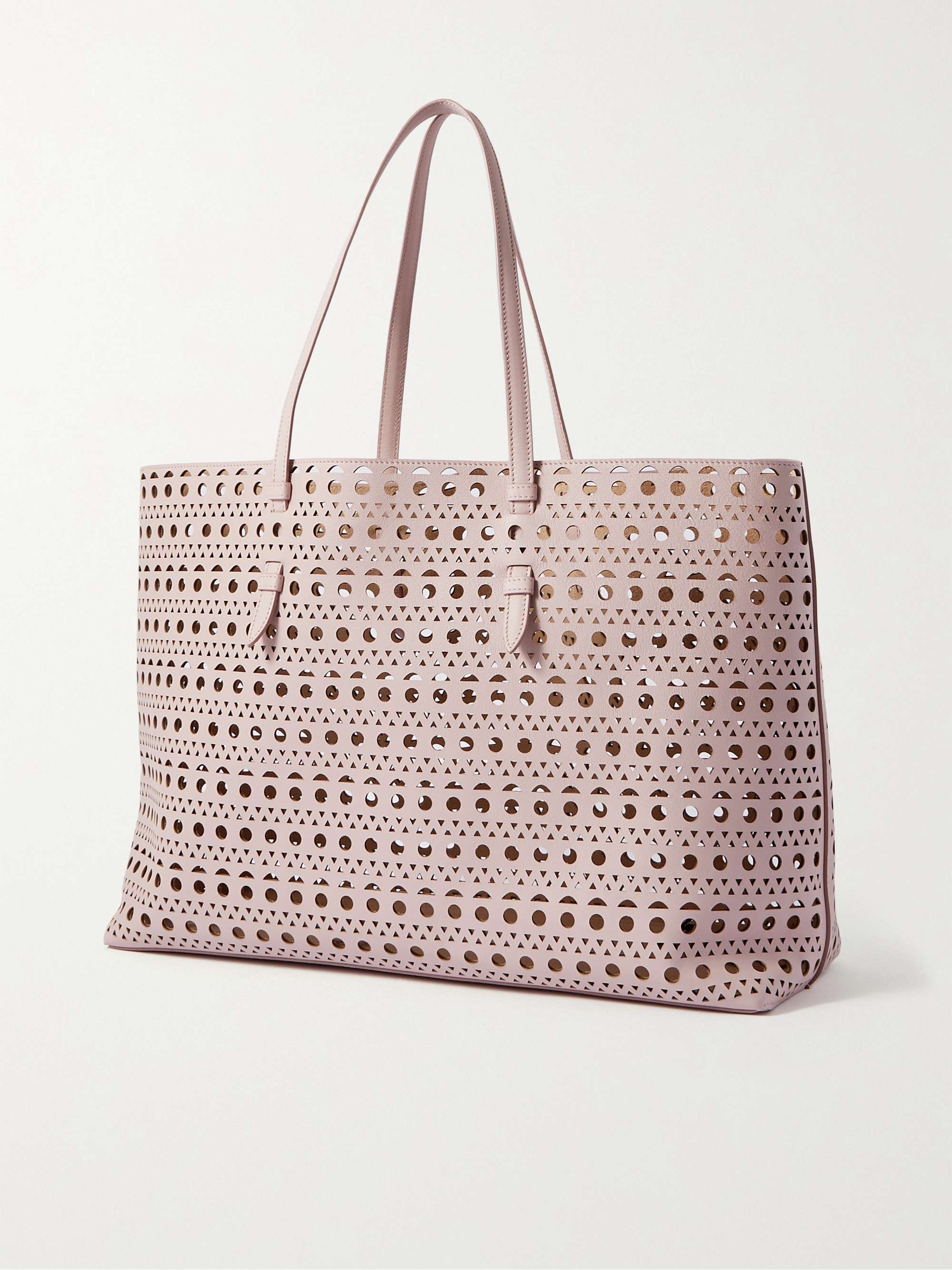 ALAÏA Mina 44 laser-cut leather tote | NET-A-PORTER