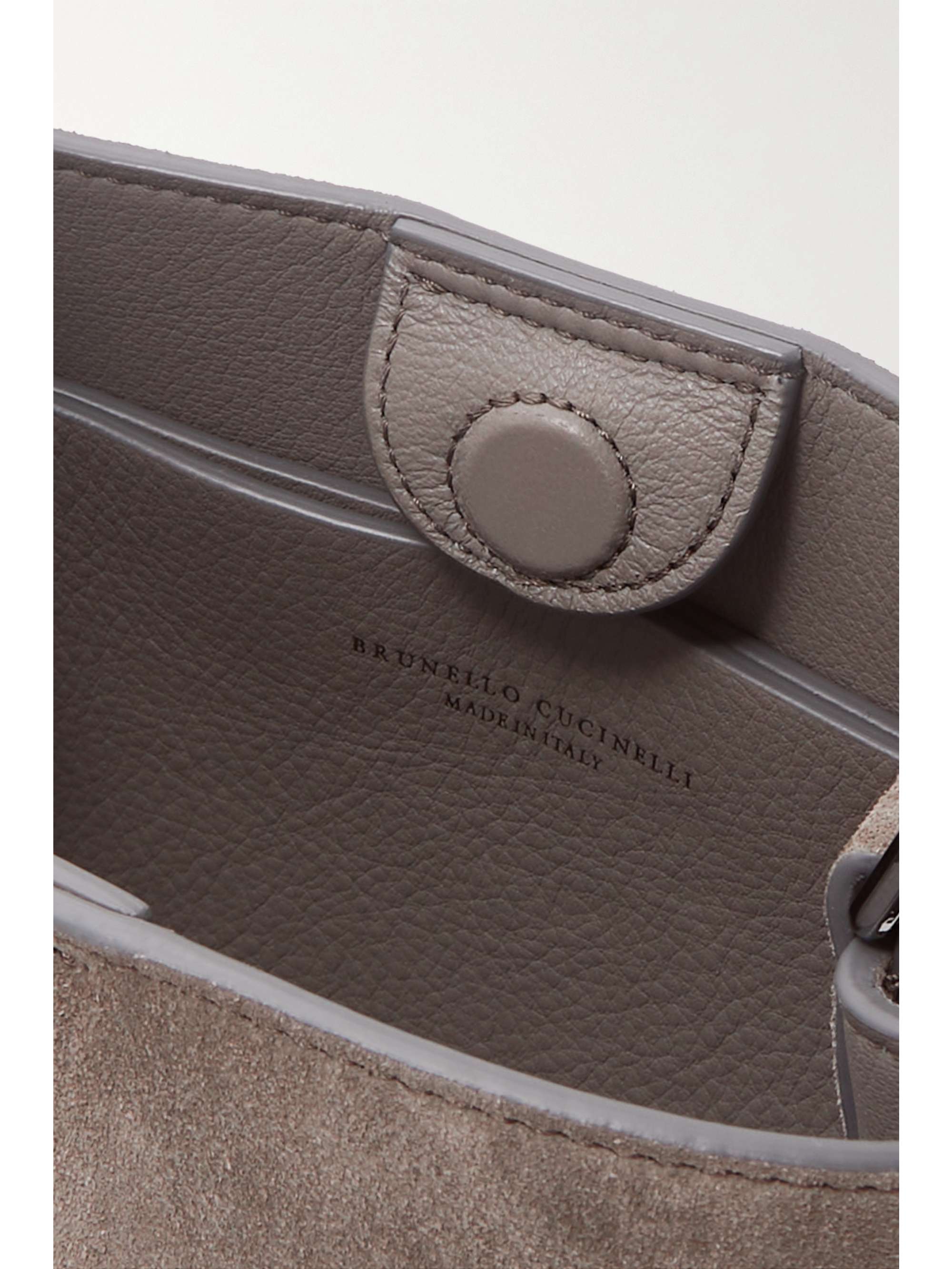 BRUNELLO CUCINELLI Bead-embellished suede shoulder bag