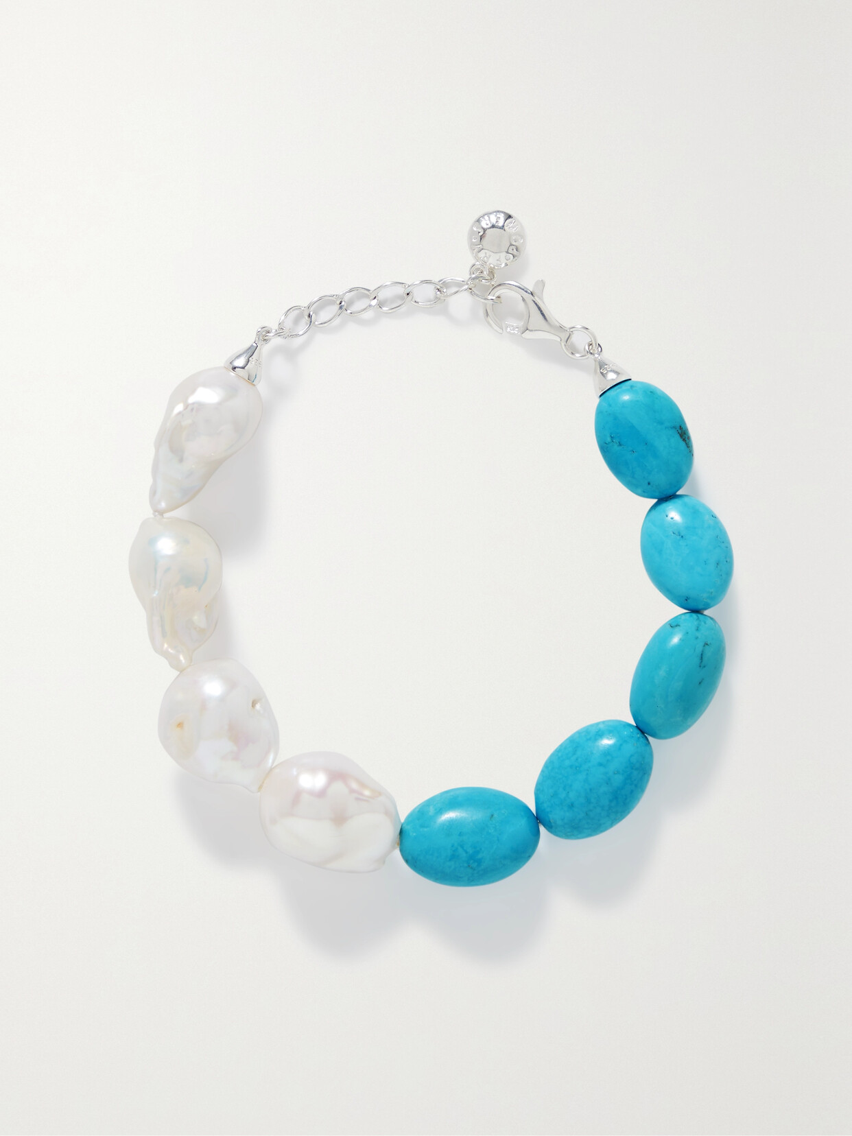 Fry Powers Silver, Turquoise And Pearl Bracelet In Multi