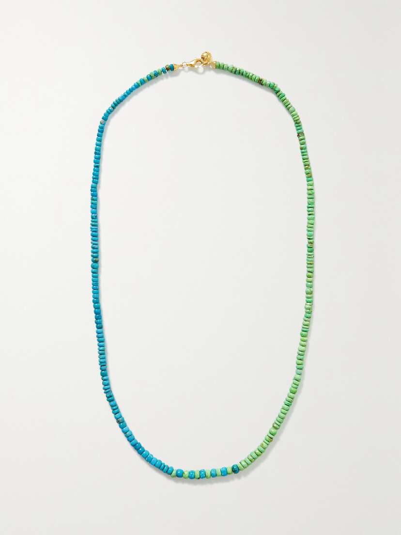 Fry Powers Electric 14-karat Gold Turquoise Necklace