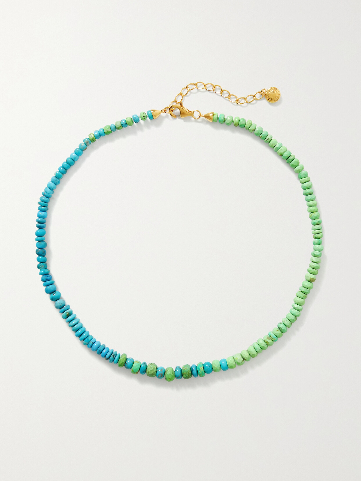 Fry Powers Electric 14-karat Gold Turquoise Necklace In Multi