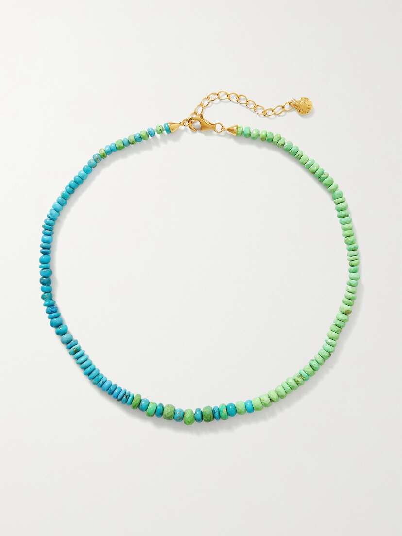 Fry Powers Electric 14-karat Gold Turquoise Necklace