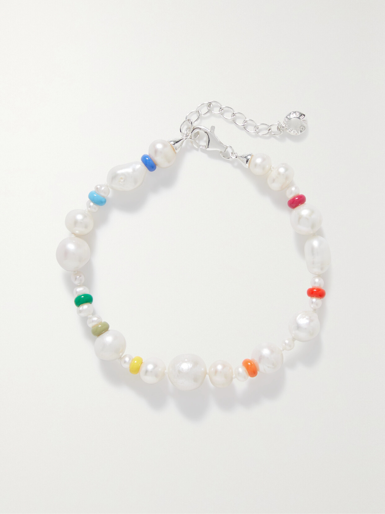 Fry Powers - Coco Silver, Pearl And Enamel Anklet - Multi