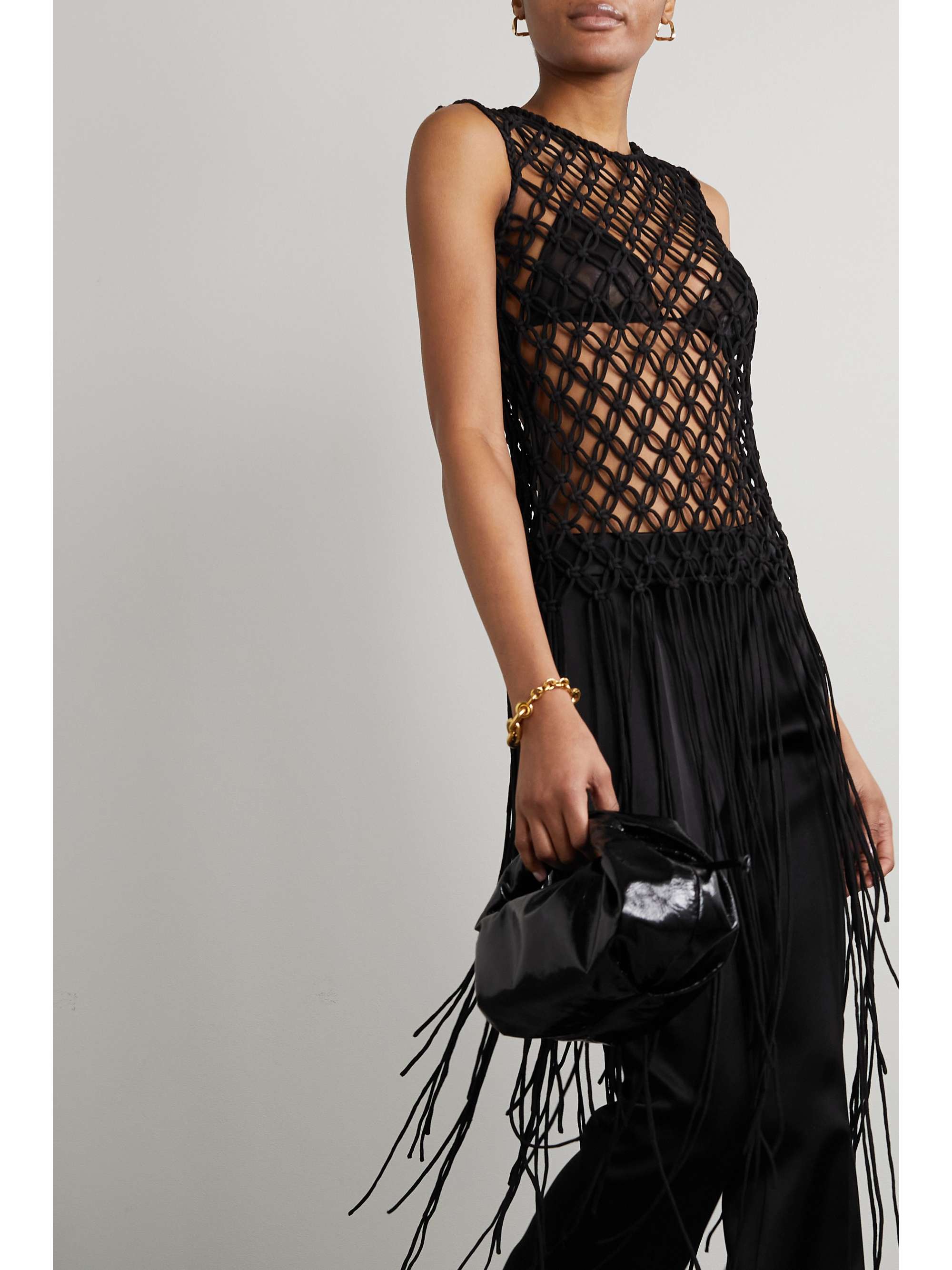 DRIES VAN NOTEN Fringed macramé top