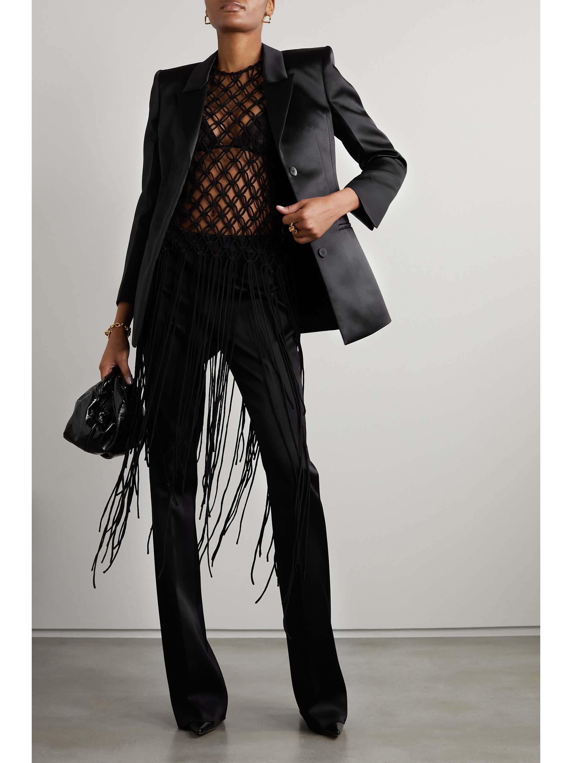 DRIES VAN NOTEN Fringed macramé top