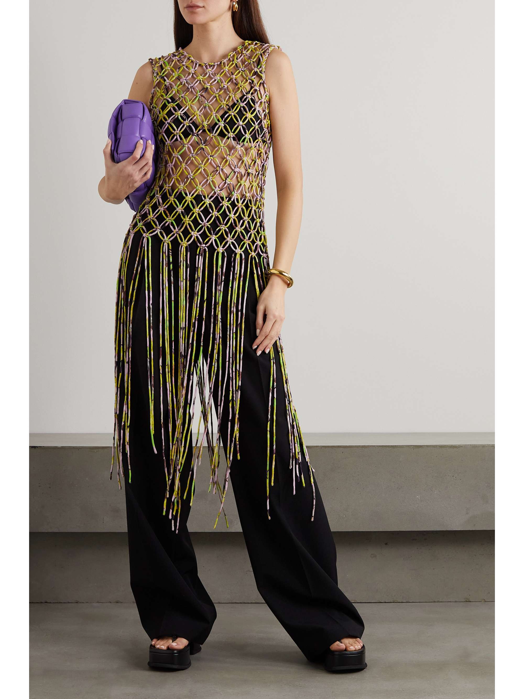 DRIES VAN NOTEN マクラメ トップス フリンジ付き