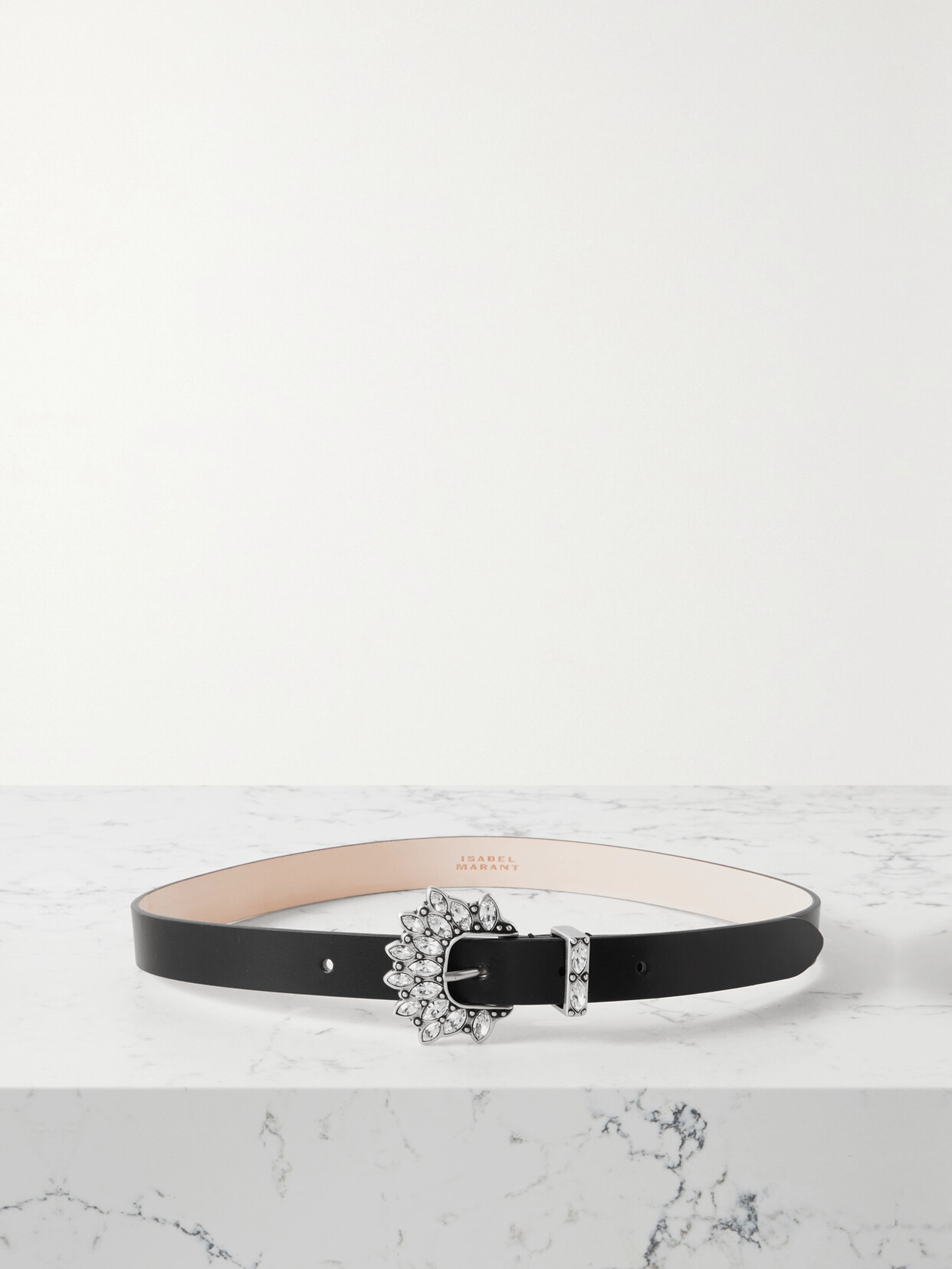 Isabel Marant Celenia Crystal-embellished Leather Belt