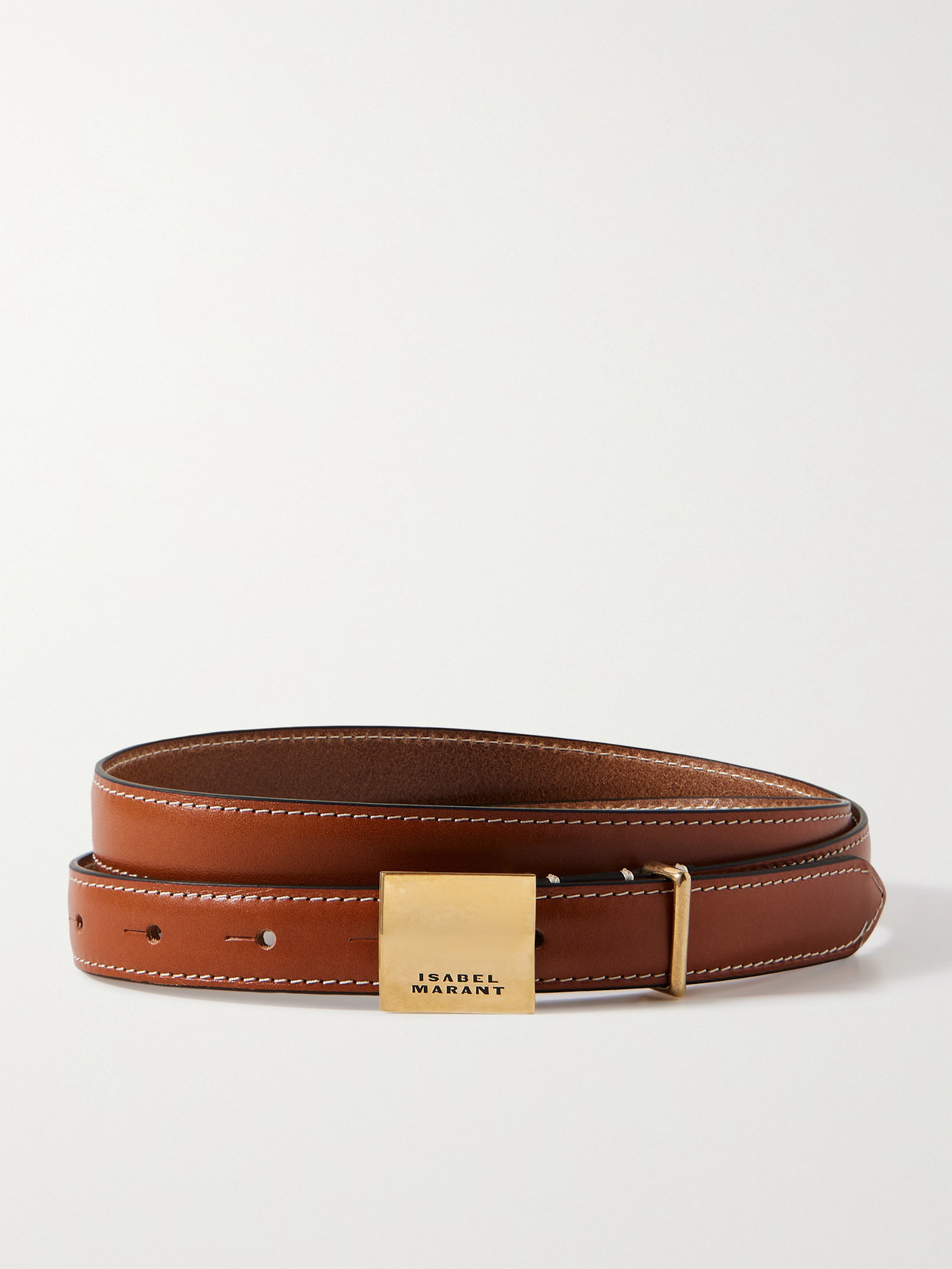 Isabel Marant Lowell Leather Belt In Brown