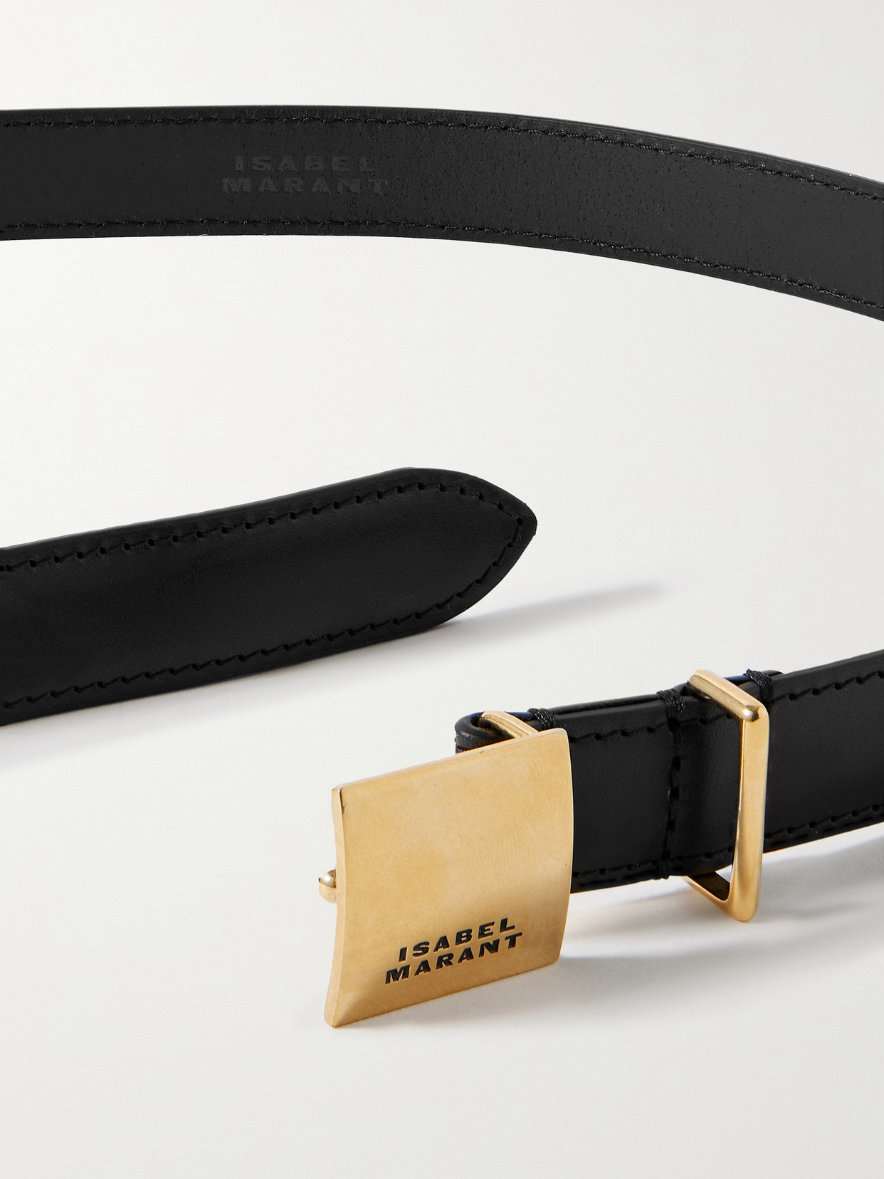 Shop Isabel Marant Lowell Leather Belt In Black