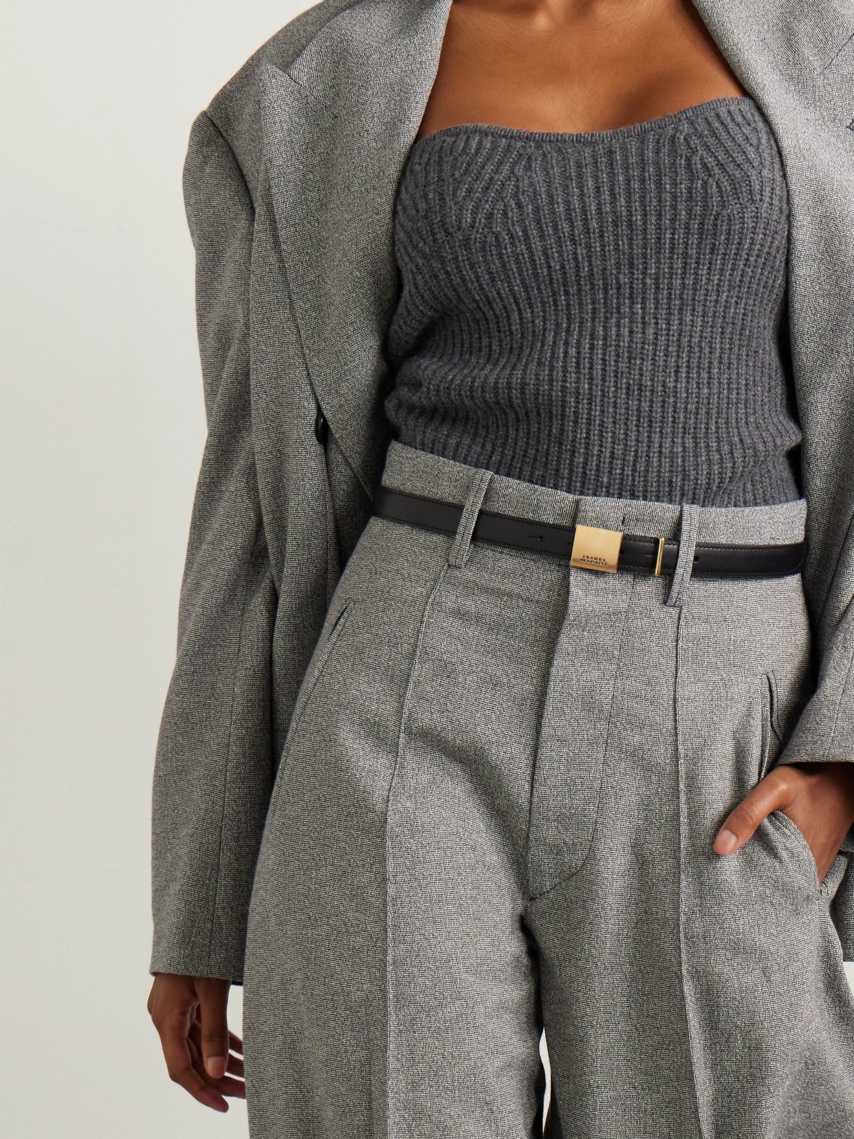 Isabel Marant Lowell Leather Belt In Black