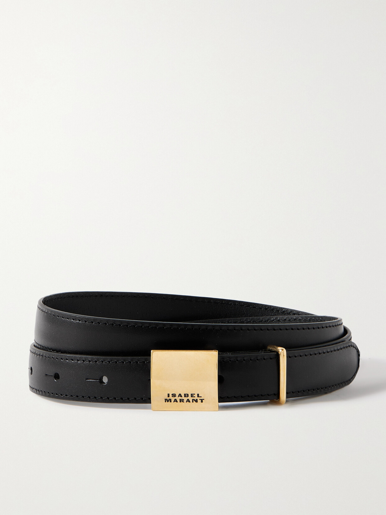 Isabel Marant Lowell Leather Belt In Black