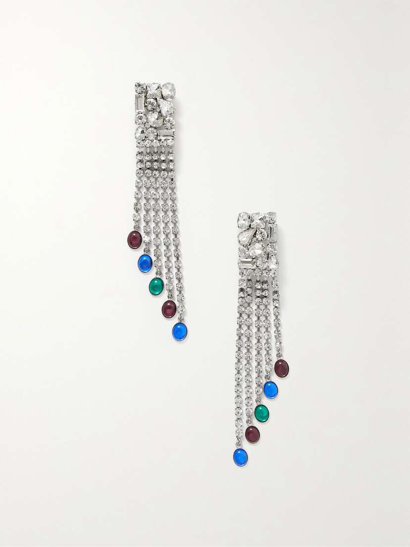 Alessandra Rich tone Crystal Clip Earrings