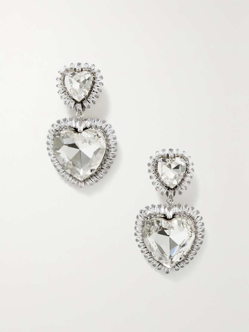Alessandra Rich tone Crystal Clip Earrings