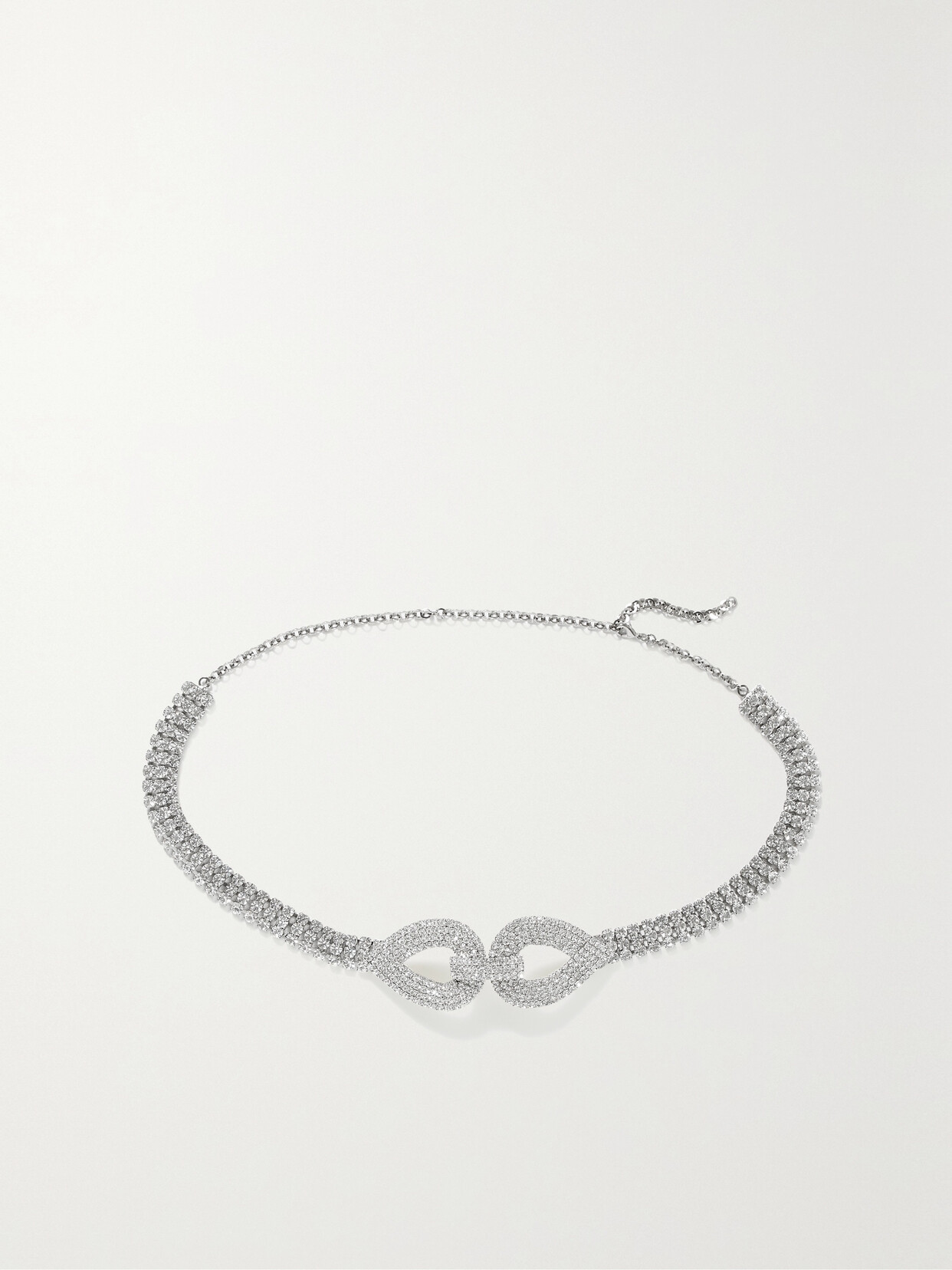 ALESSANDRA RICH SILVER-TONE CRYSTAL BELT