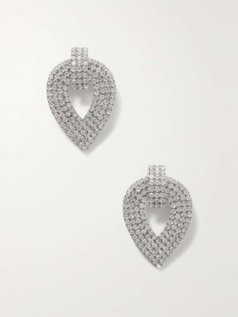 Alessandra Rich tone Crystal Clip Earrings