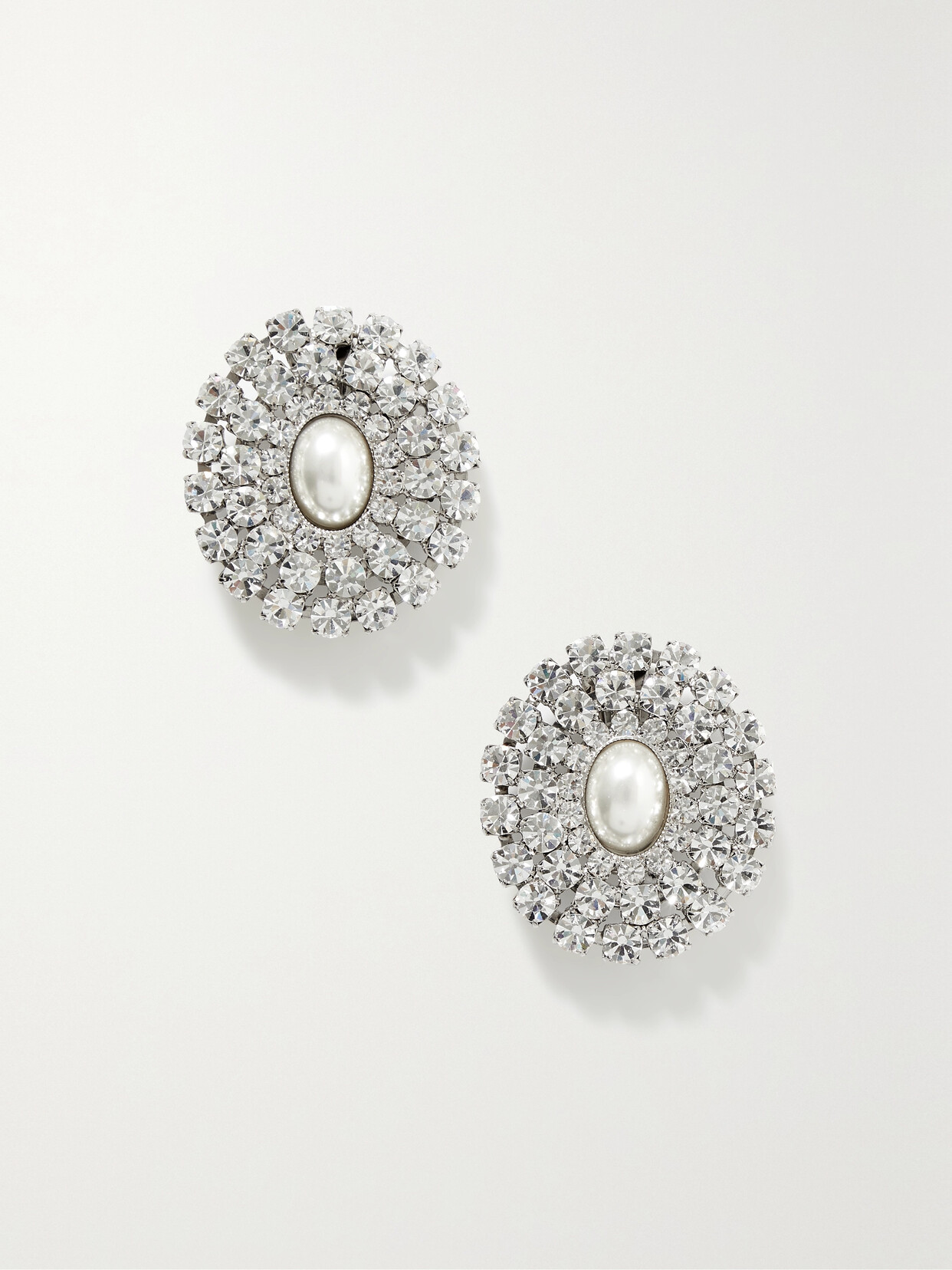 Alessandra Rich -tone, Faux Pearl And Crystal Clip Earrings