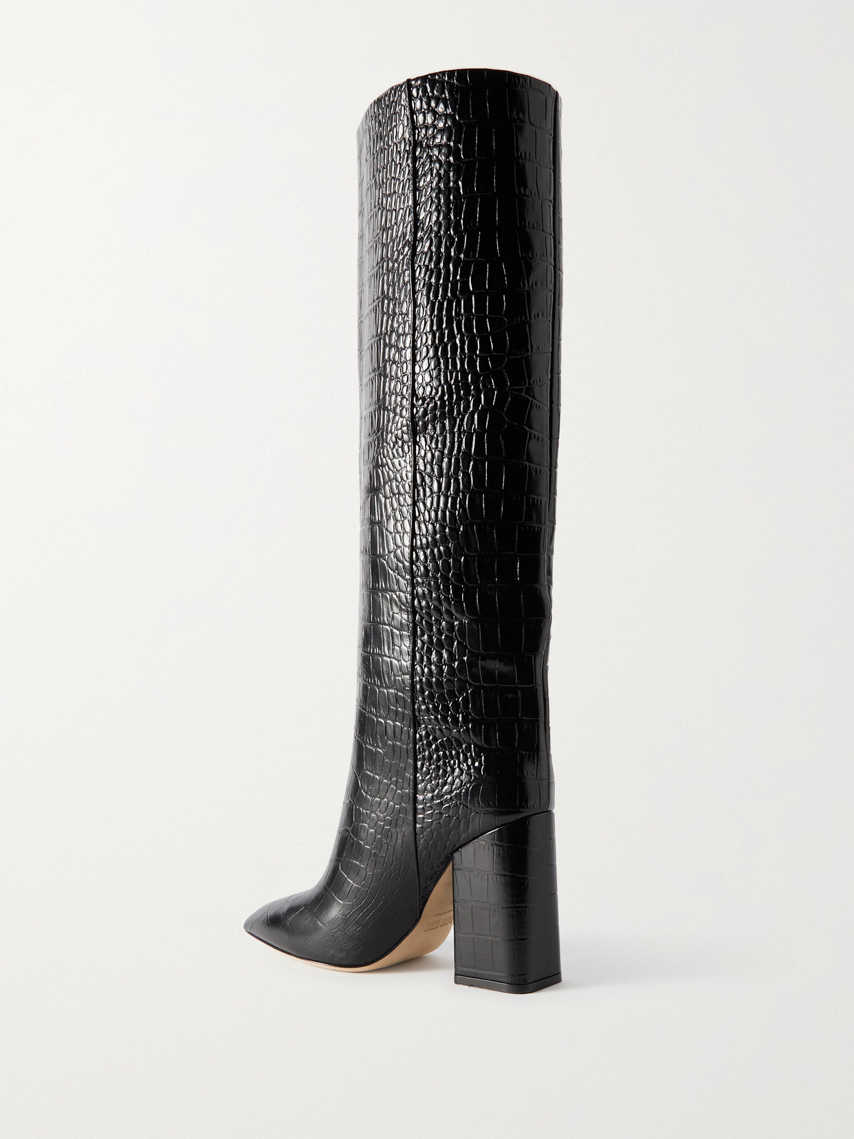 Anja Croc-Effect Leather Knee Boots