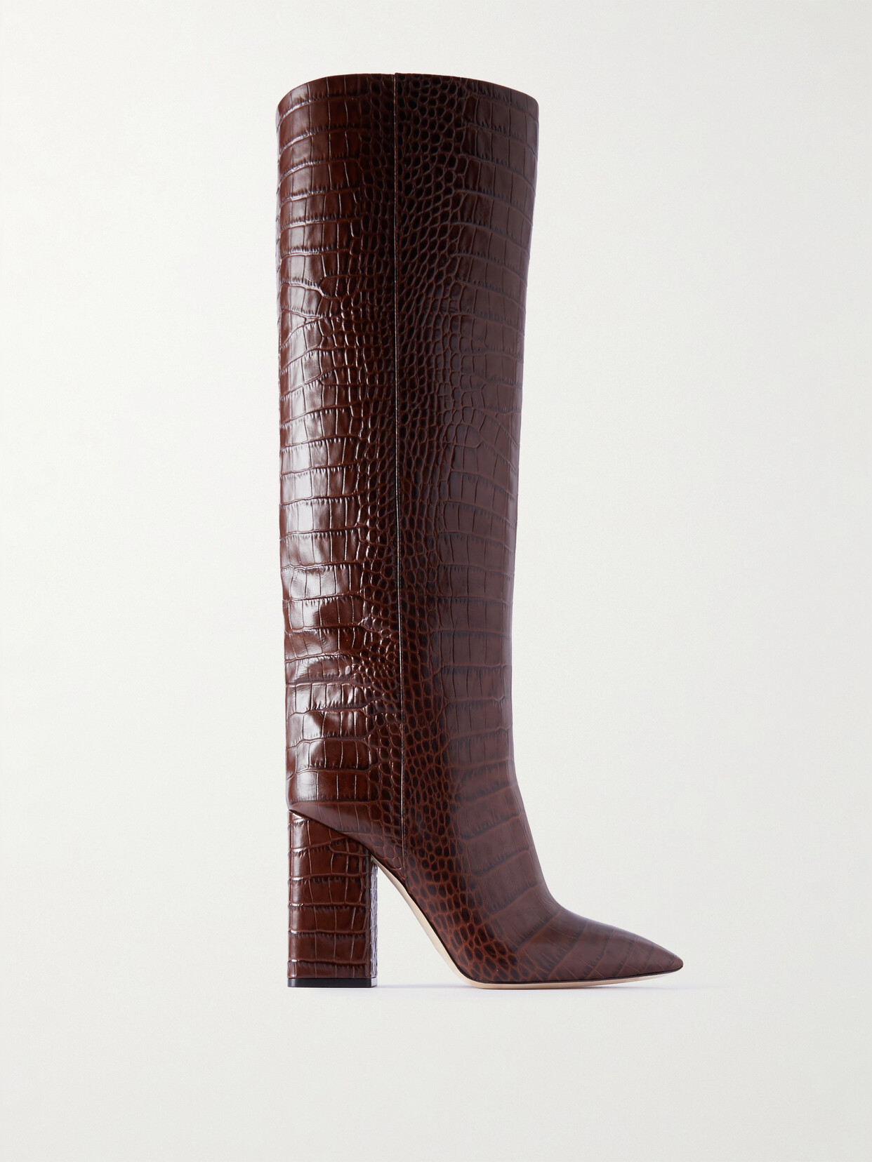 Paris Texas - Anja Croc-effect Leather Knee Boots - Brown