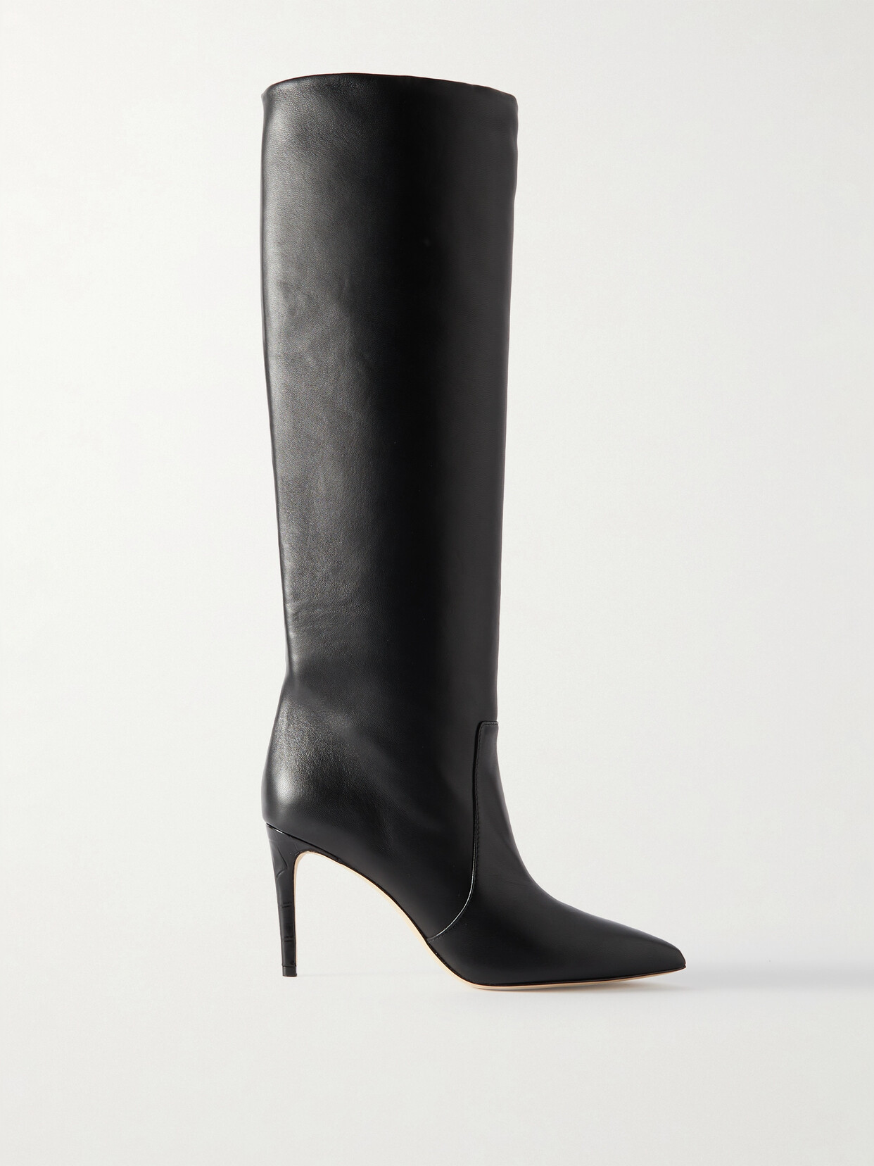 Paris Texas - Stiletto Leather Knee Boots - Black