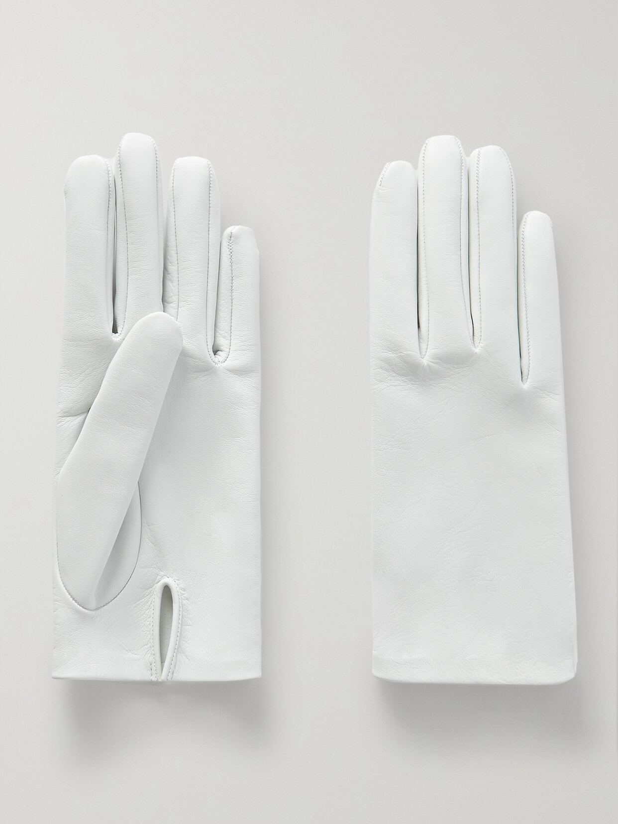 Shop The Row Lorella Leather Gloves In Off-white