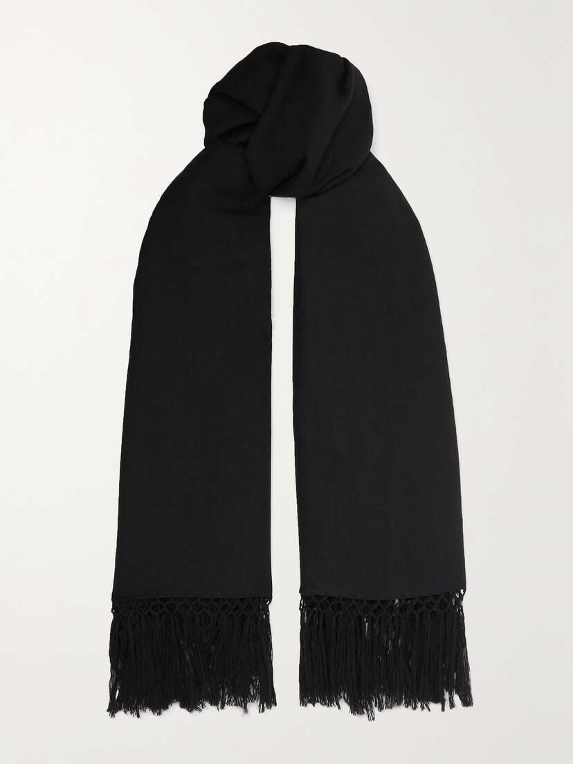 The Row Alala Fringed Wool And Cashmere-blend Scarf