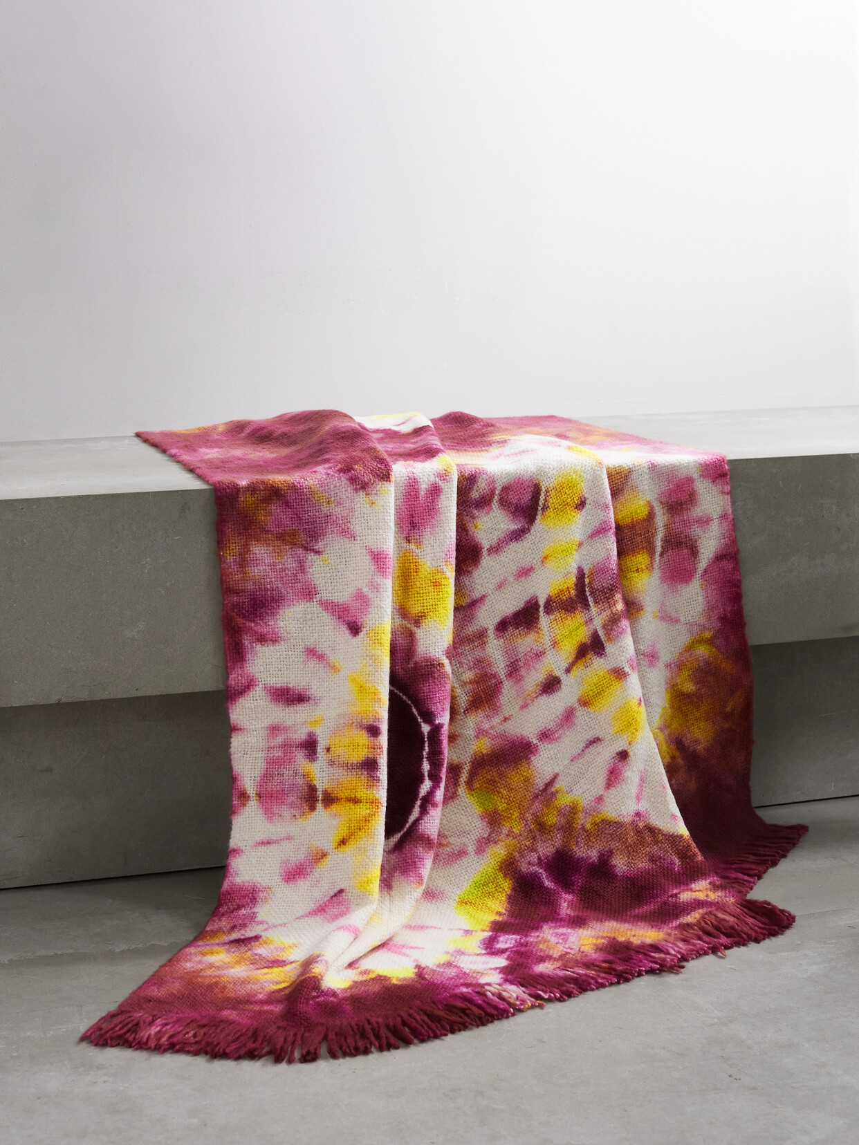 Gabriela Hearst - Zircon Fringed Tie-dyed Cashmere Blanket - Purple