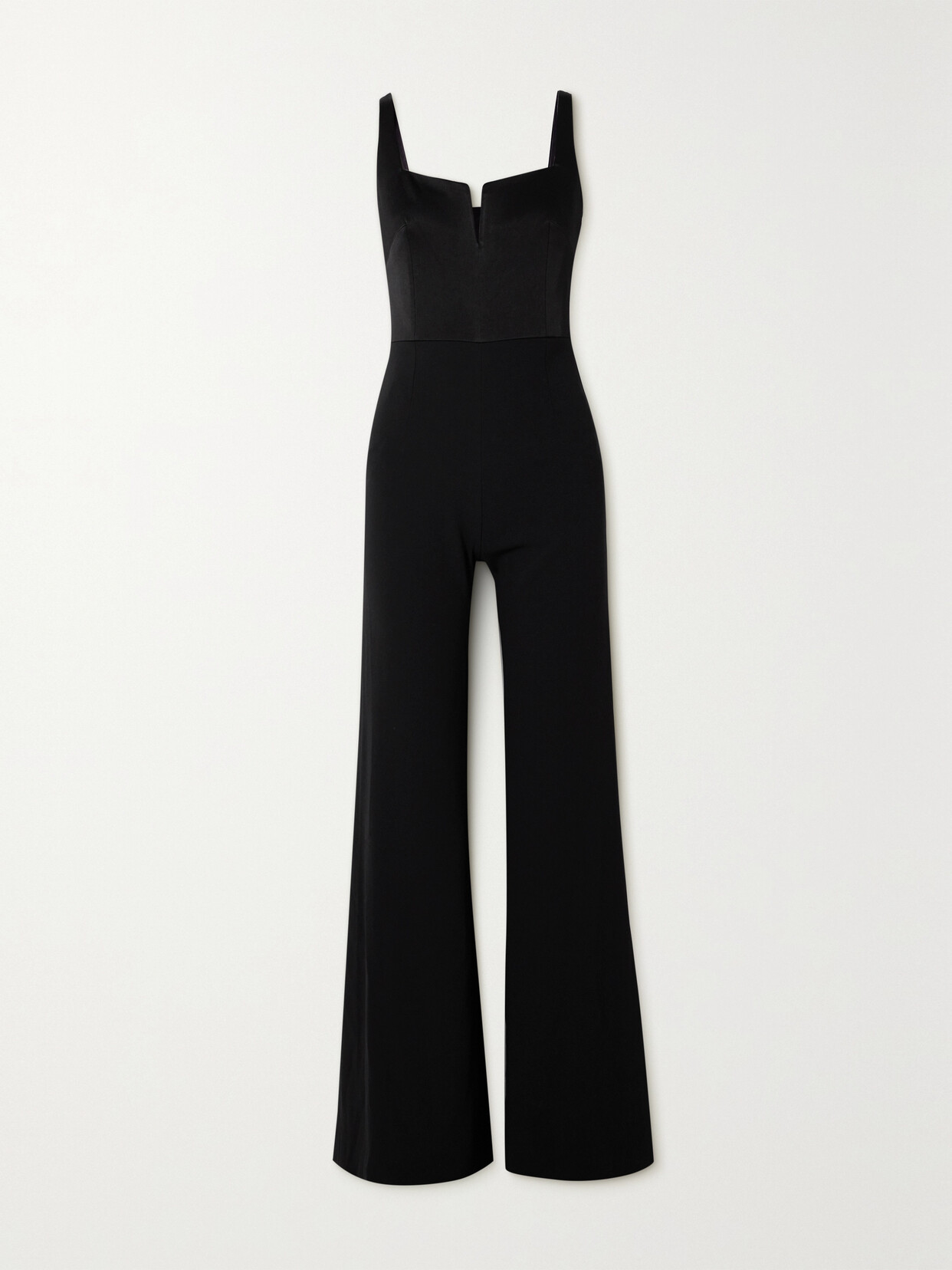 Galvan - + Net Sustain Paneled Crepe Jumpsuit - Black