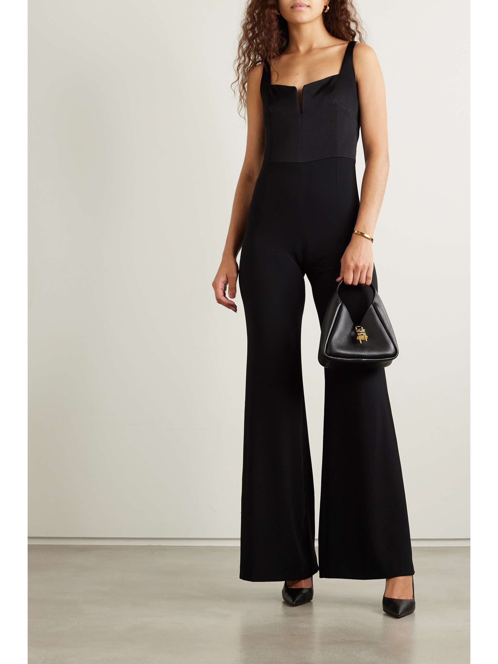 GALVAN Paneled crepe jumpsuit