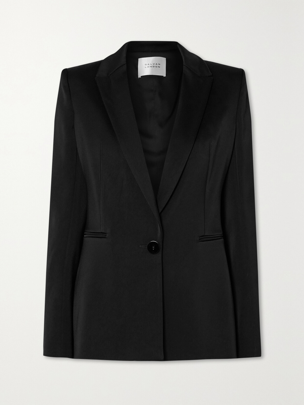 Galvan - + Net Sustain + Martha Hunt Sculpted Satin Blazer - Black