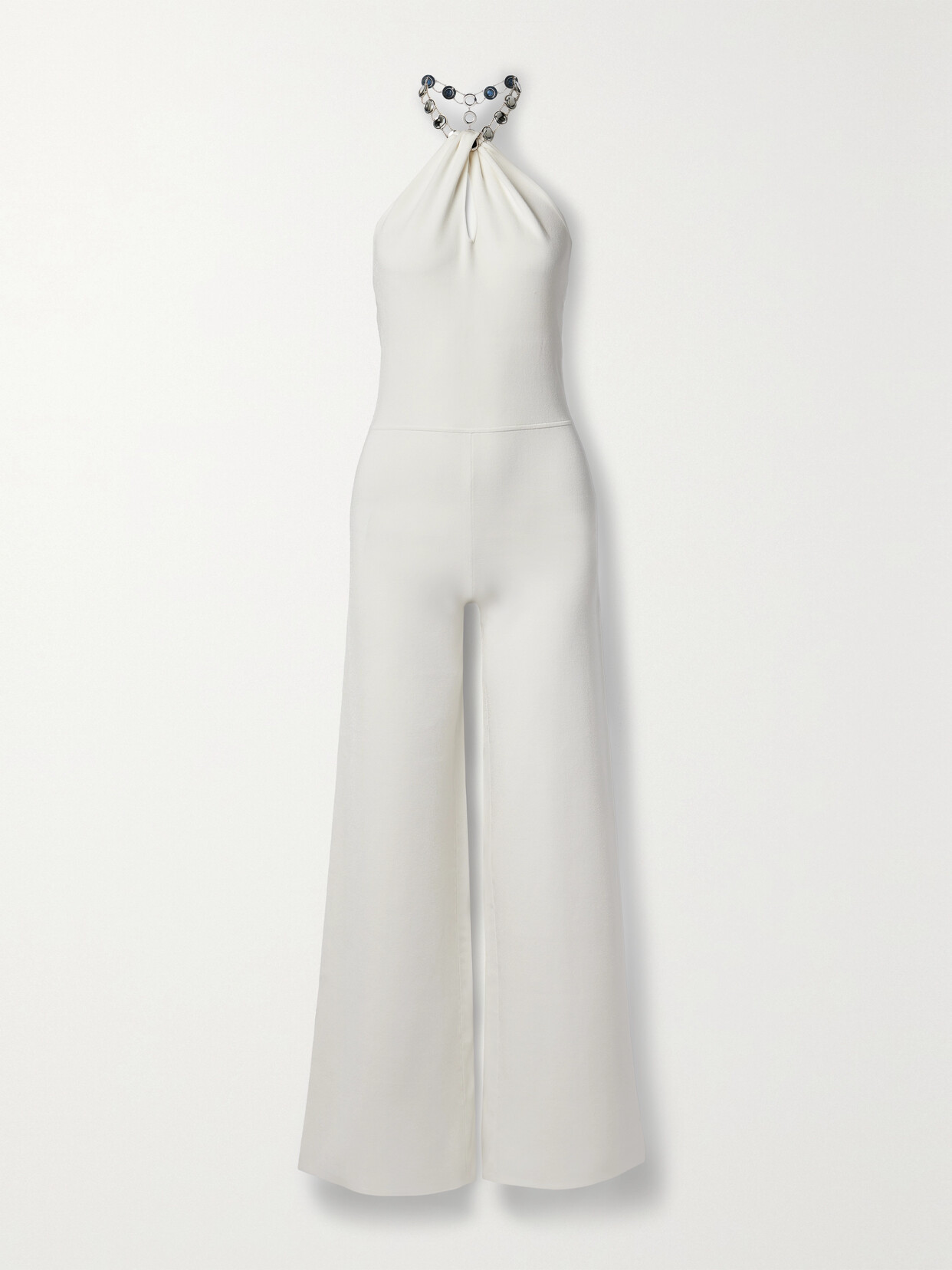 Galvan + Net Sustain Globe Cleopatra Embellished Stretch Recycled-knit Jumpsuit