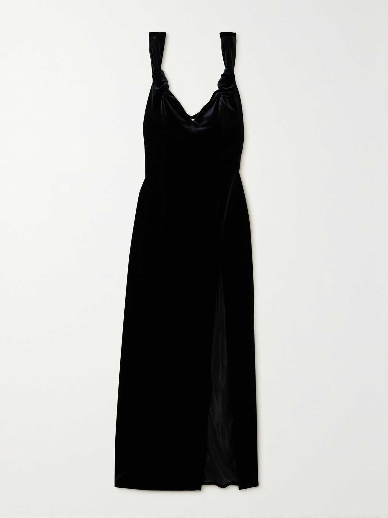 Galvan Liza Stretch-velvet Gown In Black