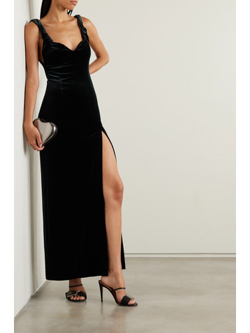 Galvan Liza stretch-velvet gown